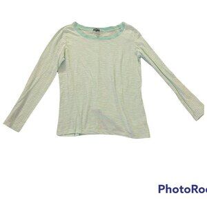 Splendid Turquoise & White Stripe Long Sleeve Top Size Large